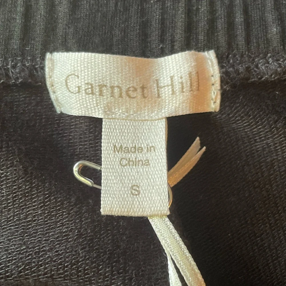 NWT Garnet Hill Women's Easy Black Boho Pants with Side Detailing - Picture 7 of 11